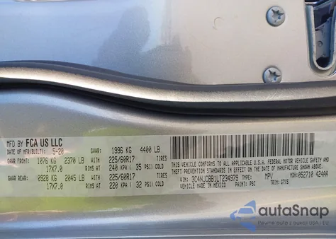 2020 Jeep Compass Sun And Safety Fwd z USA, uszkodzony, nr VIN 3C4NJCBB1LT234979